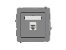 DECO Gniazdo telefoniczne 1xRJ11 4-stykowy beznarzędziowe szary mat 27DGT-1 KARLIK