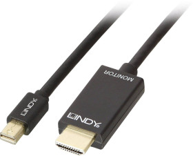 Kabel DisplayPort LINDY LINDY Mini DisplayPort/HDMI 4K30 2m 36927, Mini DisplayPort do HDMI-A, 2.00 m