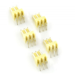 Złącze raster 2,54mm - wtyk kątowy 3-pinowy - 5szt.