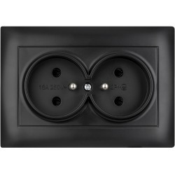 Gniazdo podwójne z uziemieniem VCX WESA LC 16 Czarny