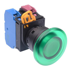 YW1L-M4E11Q4G Green 24V illuminated 22mm Mushroom Momentary Push Button Switch 1NO-1NC IP65 IDEC
