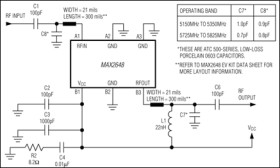 5GHz to 6GHz Low-Noise Amplifier in 6-Pin UCSP