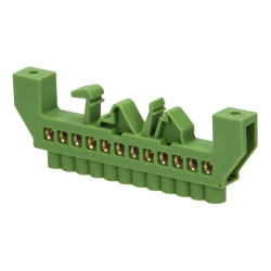 Listwa zaciskowa izolowana PE, 12 przewodów, zielona,OR-LZ-8203/12/GN
