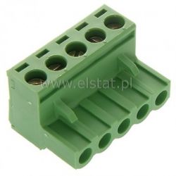 Listwa montaż. kątowa 5-zacisk. żeńska r= 5,08mm