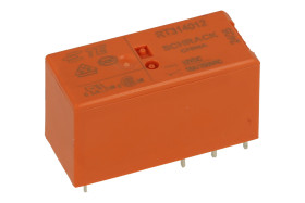 Przekaźnik; elektromagnetyczny miniaturowy; RT314012; 12V; DC; 1 styk przełączny; 16A; 250V AC; 8A; 30V DC; do gniazda; do druku