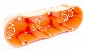 A.0043WPG puszka elektroinstalacyjna potrójna z wkrętami głęboka pomarańczowa, PK60