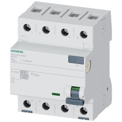 Siemens 5SV33446KK12 RCCB 4-pin 40A 0.03A 400V reliable shock protection