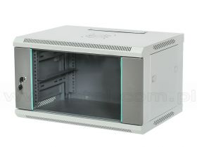 Szafa rack 6U, wisząca, 19", 440mm gł., drzwi szklane