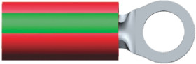 Zacisk oczkowy rozmiar przewodu 1.65mm² Ø , M3.5 izolowany Zielony, czerwony TE Connectivity