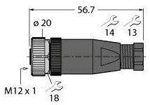 Turck 6935890 Złącze niekonfekcjonowane czujnika/aktuatora BM8251-0, 1 szt.