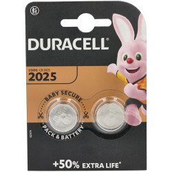 Duracell DL2025B2 Lithium Coin Cell Battery CR2025 3V - Pack of 2