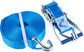 Taśma mocująca szerokość: 50mm długość: 9m Uchwyt hakowy 5000kg PET, stal RS PRO