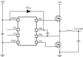 2.5-A to 3.5-A 120-V half-bridge driver with 8-V UVLO and no internal bootstrap diode