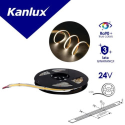 Taśma LED 24V LCOB 10W/M 24 IP00-NW 1000lm/m 4000K Ra90 rolka 5mb 3 lata Gwarancji 33368