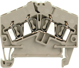 Through terminal block, spring balancer connection, 0.5-2.5 mm², 4 pole, 24 A, 8 kV, dark beige, 1706060000