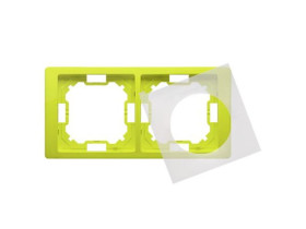 SIMON BASIC NEOS Ramka 2 podwójna uniwersalna z kompletem uszczelek limonkowa metalizowana BMRC2B/036 KONTAKT SIMON