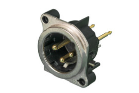 XLR panel plug, 3 pole, gold-plated, NC3MBV-0