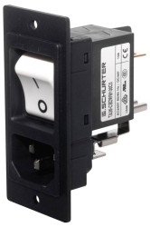 Schurter 3-109-718 Złącze męskie IEC złącze męskie proste Łączna ilość styków: 3 10 mA czarny 1 szt.