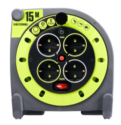 Bęben kablowy 15m 4 gniazda Szpula kablowa typ Typ F - niemieckie Schuko 13A 240 V