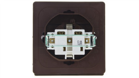 Akcent Gniazdo Bryzgoszczelne Z/U Schuko Ip44 Klapka Przezroczysta Brązowe...