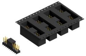 Pin header, 20 pole, pitch 2.54 mm, angled, black, 10049479