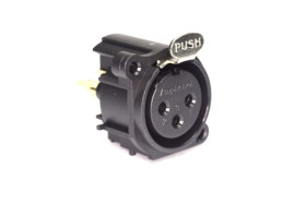 Złącze XLR 3 -pinowe Montaż w obudowie XLR Żeński Czarny