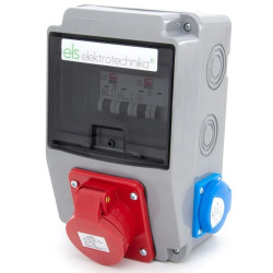 Rozdzielnica budowlana, 16A/5P + 2*GS 230V + zabezpieczenia, obudowa naścienna, okienko 6M, 6NO22C11C0