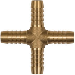 Cross hose connection nozzle, L 54 mm, 10 bar, brass, for hose, 134515