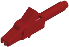 Alligator clip, red, max. 6 mm, L 56 mm, CAT II, socket 4 mm, 973889101