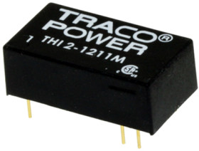 DC converter, 21.6-26.4 VDC, 2 W, 1 output, 12 VDC, 66 % efficiency, THI 2-2412M