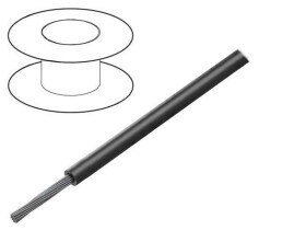 Przewód HookUp Wire linka Cu 18AWG PVC czarny 600V 30,5m 1857 BK005
