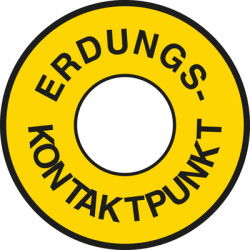 Identification sign, text: &quot;Erdungskontaktpunkt&quot;, Ø 30 mm, PVC, C-197 804 (12ST.)