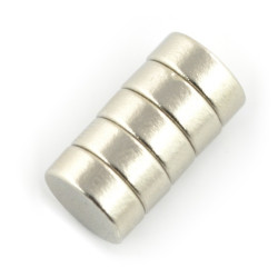 Magnes neodymowy okrągły - 10x4mm - 5szt.