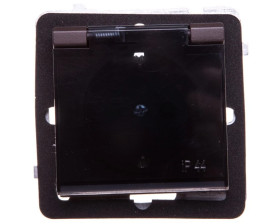 SONATA Gniazdo bryzgoszczelne z/u Schuko IP44 z przesłonami klapka przezroczysta czekoladowy metalikGPH-1RSP/m/40/d