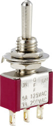 TRU COMPONENTS TC-12819612 Przełącznik dźwigienkowy, 1 x (wł)/wył/(wł), 125 V/AC, 250 V/AC, 6 A, 1 szt.