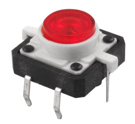 Tact Switch 12x12 mm h=7mm czerwone podświetlenie