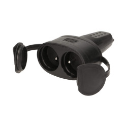 Gniazdo przedłużacza 250V/16A IP44 podwójne gumowane ORNO / OR-AE-13117