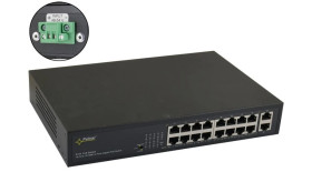 Switch PoE 16-portowy S116WP bez zasilacza do 16 kamer IP