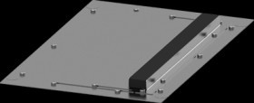 Roof plate, with cable entry, steel, (W x H x D) 600 x 25.5 x 400 mm, 8PQ2306-4BA03