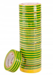 TAŚMA IZOLACYJNA PCV WODOODPORNA MOCNA ELEKTRYCZNA ŻÓŁTO-ZIELONA 10 SZT. (4/M/065133171019)