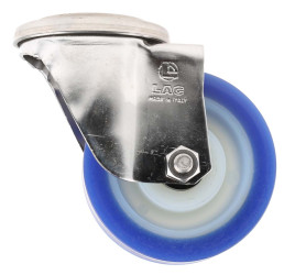 Koło samonastawne średnica kabla 100mm Otwór na śrubę LAG 250kg wysokość całkowita 129mm