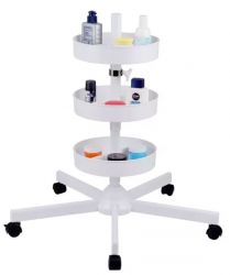 Statyw 5 ramienny FS2 z 3 półkami na kółkach do lamp z lupą