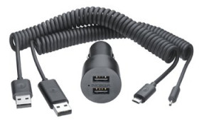 oryginalna ładowarka samochodowa Nokia DC-20 micro USB + cienki wtyk 2x 1A (bulk)