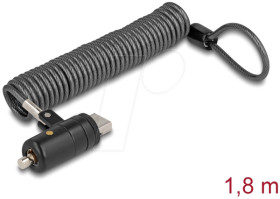 20917 Laptop Security Coiled Cable, USB Type-A, Key Lock