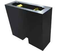 Bocznik, Żeński, Prosty, Czarny, typ: Bocznikujący, 2-pinowe raster: 2.54mm, Cyna