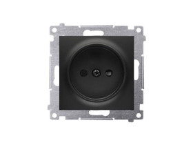 SIMON 54 Gniazdo pojedyncze bez uziemienia czarny z przesłonami (moduł) DG1Z.01/49 KONTAKT SIMON