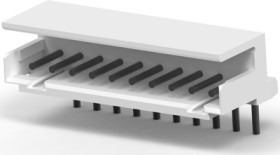 Pin header, 10 pole, pitch 2 mm, angled, natural, 1-292250-0