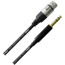 Cordial CFM 3 FV XLR Cable Black 3.00 m 1x XLR socket to 1x 6.35 mm Jack plug