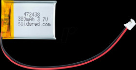 333277 Lithium-ion battery, SOLDERED 333277, 380 mAh, 3.7 V