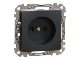 SEDNA DESIGN & ELEMENTS Gniazdo pojedyncze bez uziemienia 2P antracyt czarny SDD114035 SCHNEIDER ELECTRIC